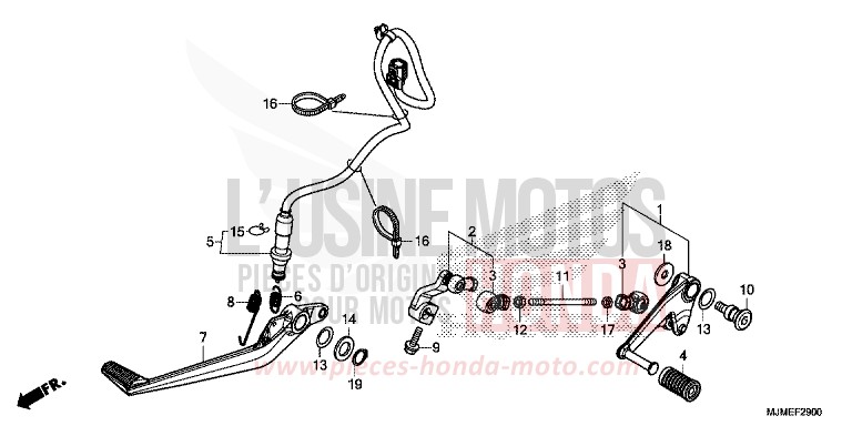 PEDAL von VFR800X „Crossrunner“ MAT GUNPOWDER BLACK METALLIC (NH436) von 2015
